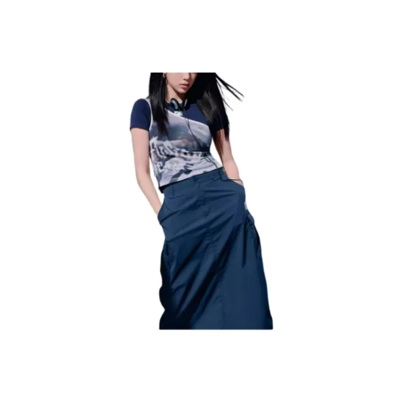 FILA FUSION SS24 T Shirt Women's Two Piece Set Dark Abyss Blue-3