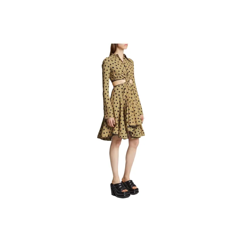 PROENZA SCHOULER Dot print Cut out Shirtdress-3