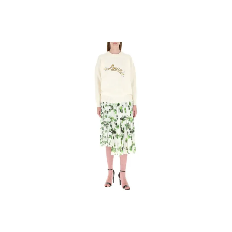 LOEWE Casual Long Skirts Women's Green-3