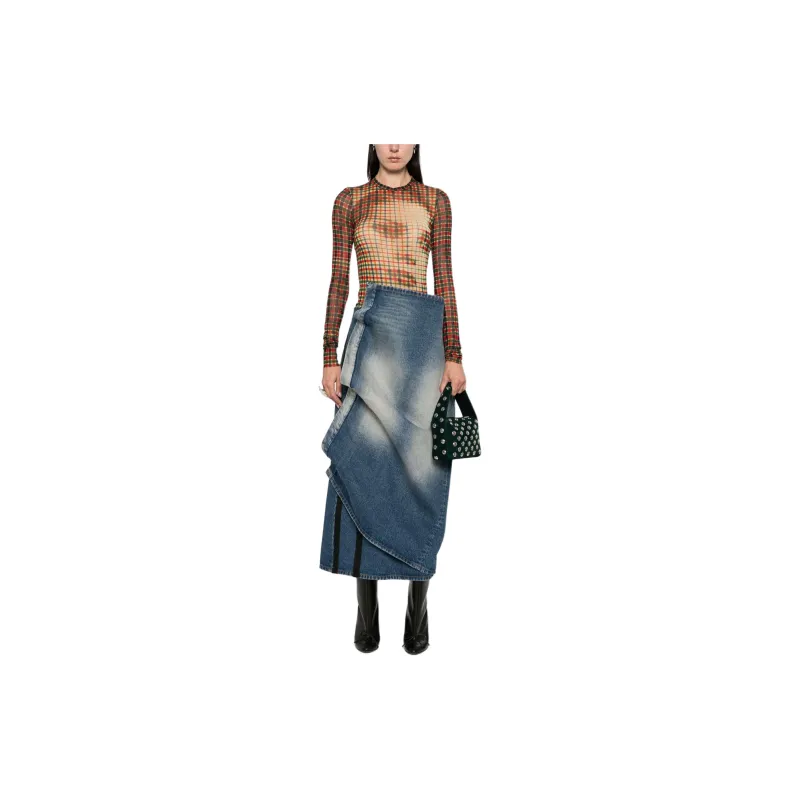 Y/Project Denim Midi Skirt-1