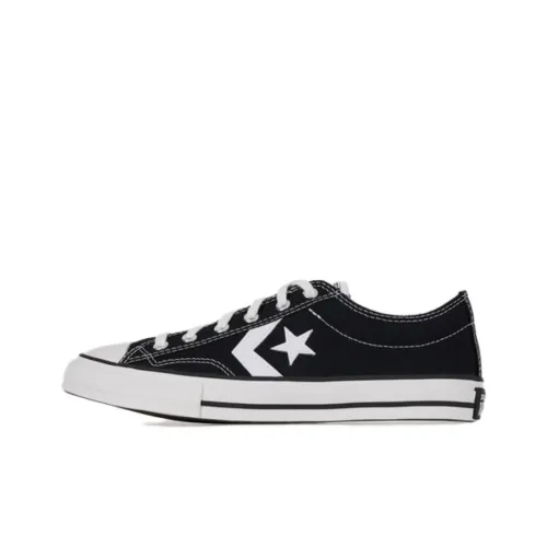 Converse Star Player 76 Anti Mouse Wear Resistant Low Top Kids Canvas Shoes Black White Teenagers