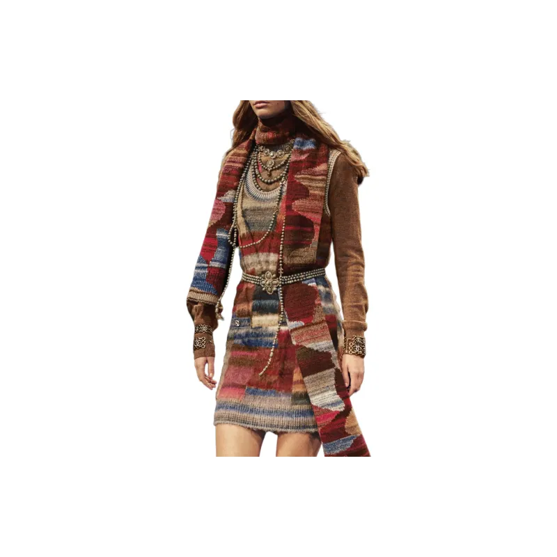 CHANEL 24 Fall And Winter Sleeveless Dress Women's Multicolor-1