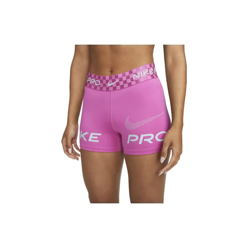 Nike Mid Rise 3' Graphic Training Shorts Sports Shorts Women's Fuchsia-1