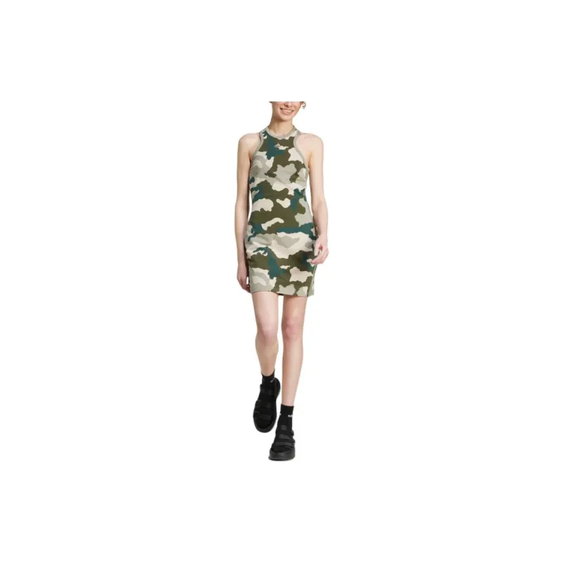 Adidas Free Shipping With AdiClub Essentials 3-Stripes Camo Print Racer Back Tank Dress-1