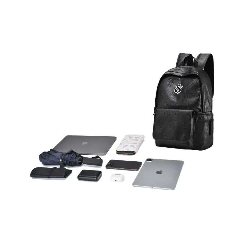 GLORY&CO PVC Backpack Travel Bag Laptop Bag Backpack Regular Men's Black-4