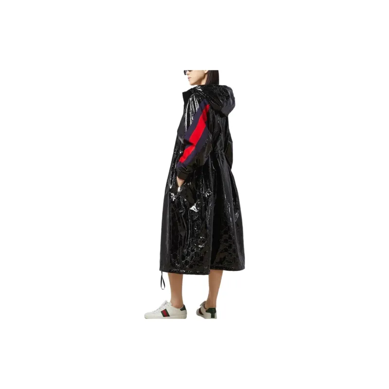GUCCI Double G motif Lacquered Long Coat-2