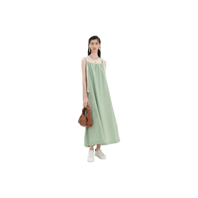 Self Who SS24 Slip Dresses Women's Gray Pea Green-1