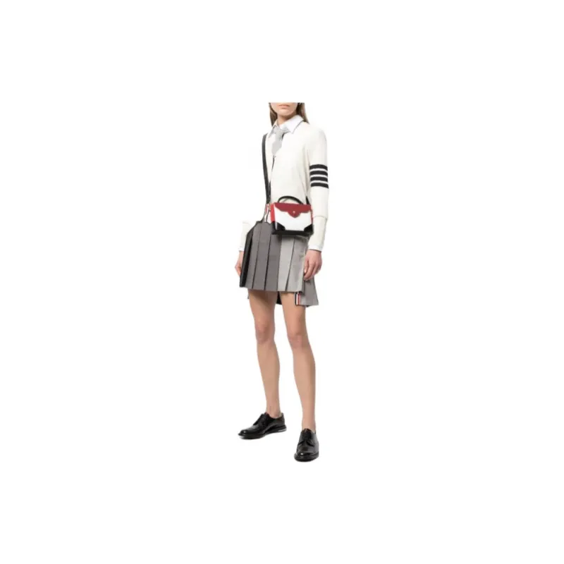 THOM BROWNE Rwb Striped Pleated Mini Skirt-1