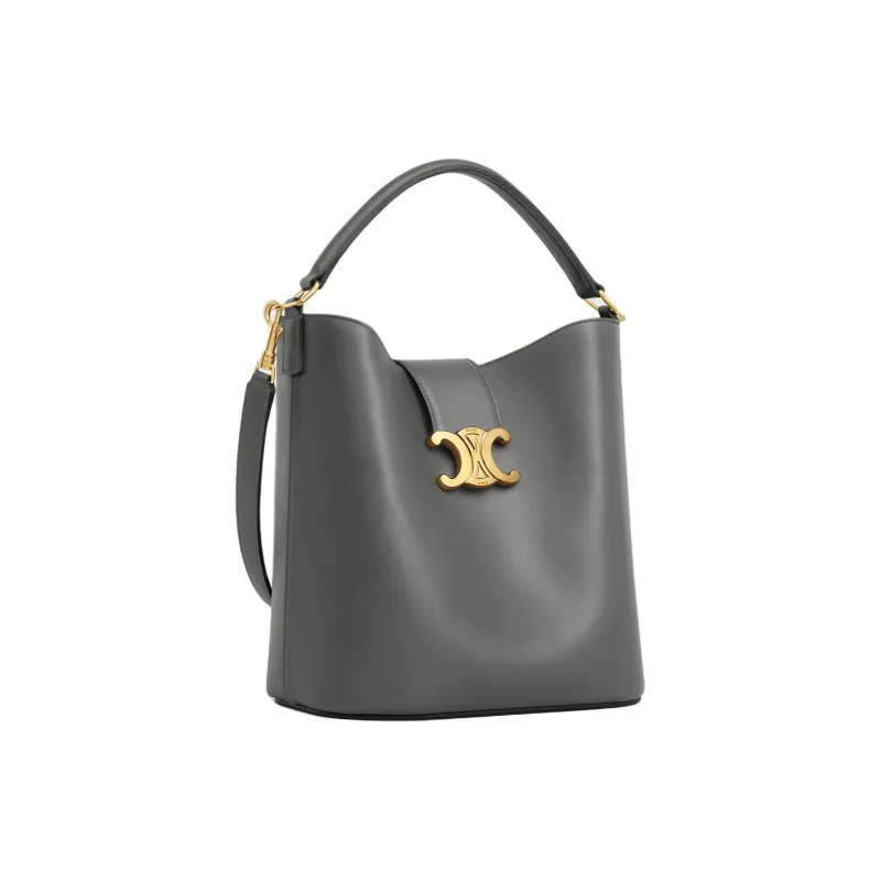 CELINE Calfskin Shoulder Bag, Crossbody Bag, Handbag Medium Size Women's Anthracite-1