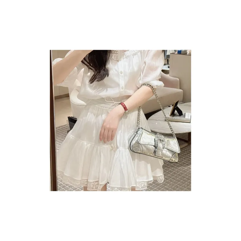 CHARM PICK Skirt Set Women's White-4