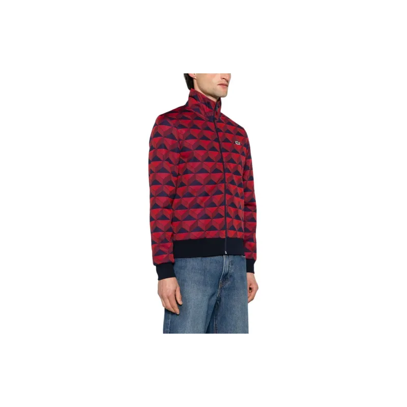 LACOSTE Zip up Geometric jacquard Sweatshirt-3