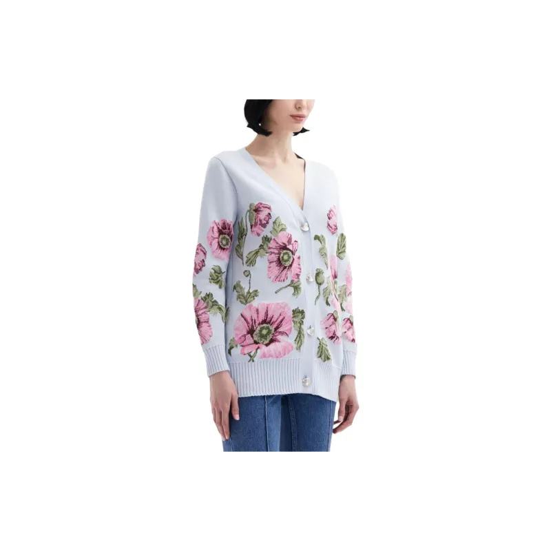 Oscar De La Renta Floral Jacquard Cardigan-3