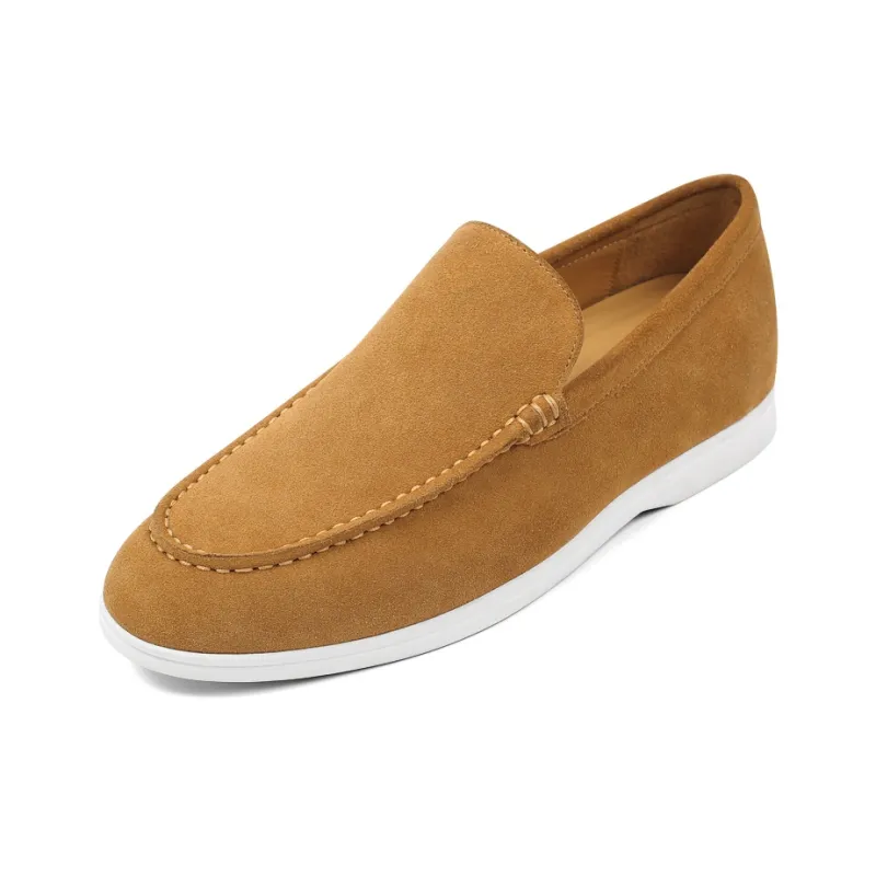 He Jinchang Loafers Men's Yellow Brown-2