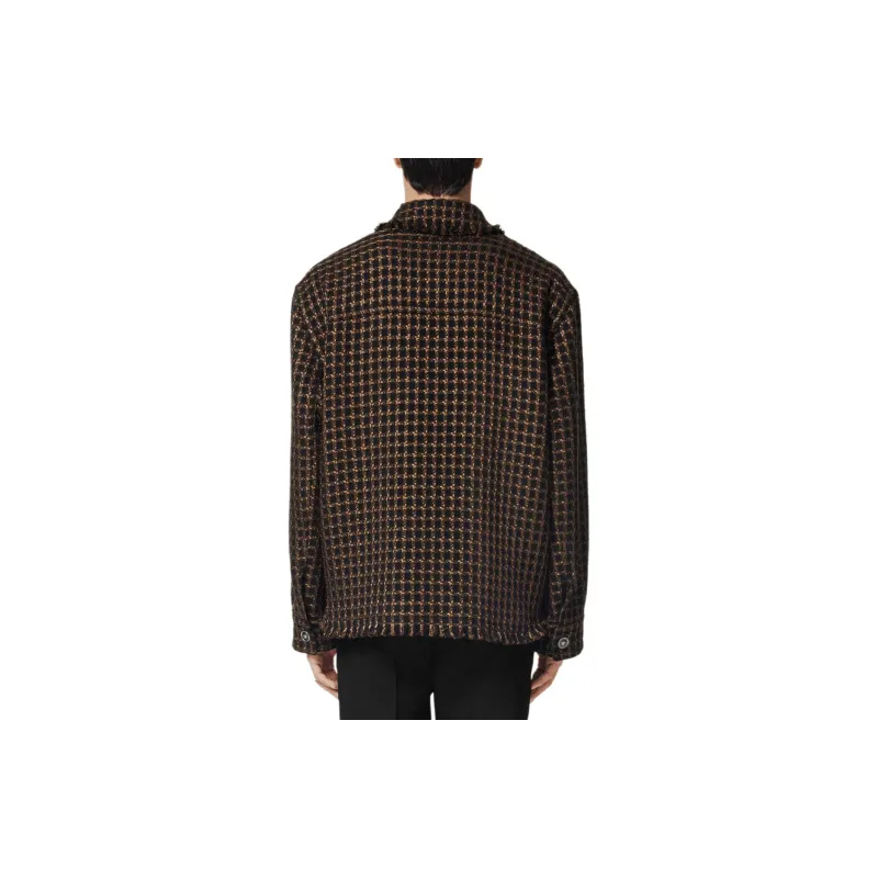 VERSACE Checked Tweed Button Up Jacket-2