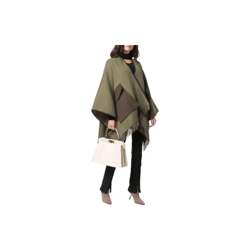 Burberry Cloaks Women's Olive Green-2