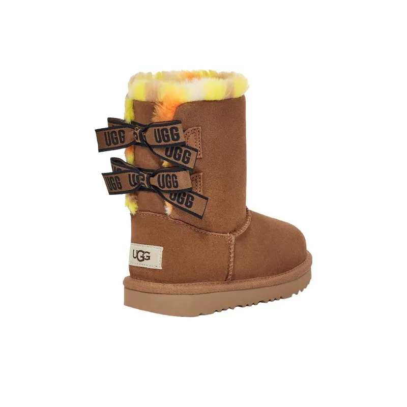 UGG Bailey Bow Plaid Punk Boot Chesnut Toddler-2