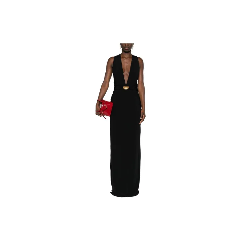 TOM FORD Plunging V Neck Sleeveless Gown-1