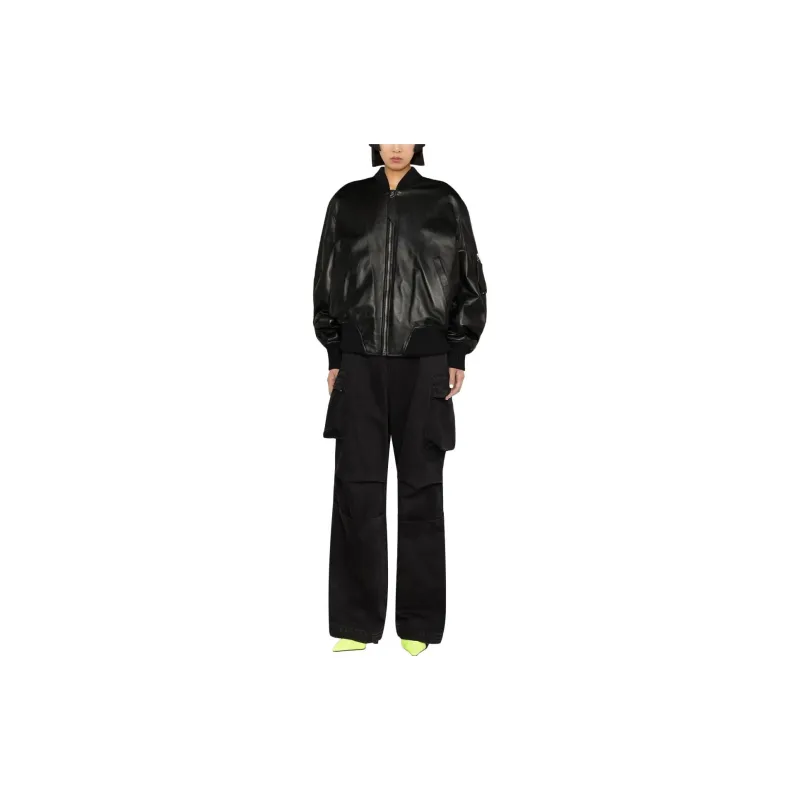 The Attico Leather Bomber Jacket-1