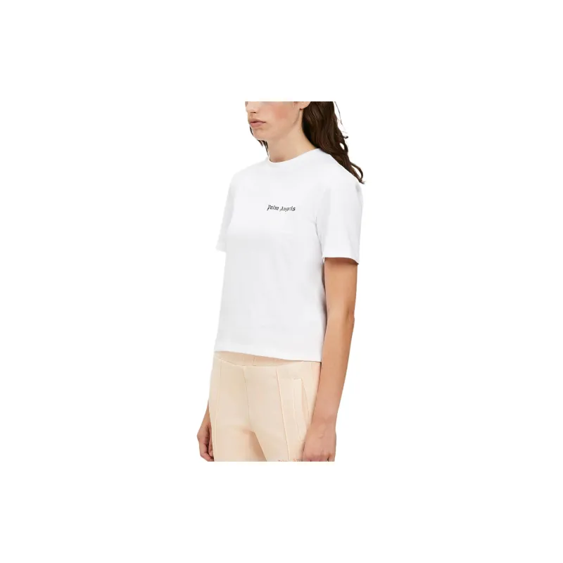 PALM ANGELS Logo Printed Straight Hem T Shirt-3