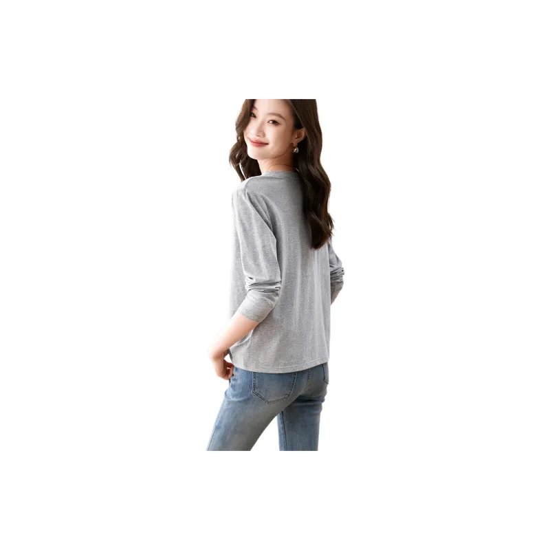 Mo Han Yi Mei T Shirt Women's Light Gray-2