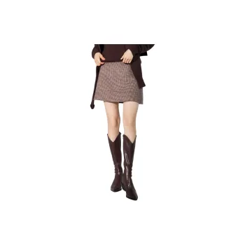BBLLUUEE Casual Short Skirts Women's Tea Umber Brown