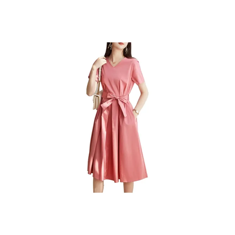 Dme Short Sleeved Dresses Women's Exquisite Red-1
