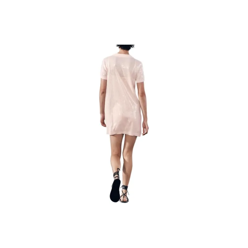 ZARA Short-Sleeved Dresses Women's Pink-4