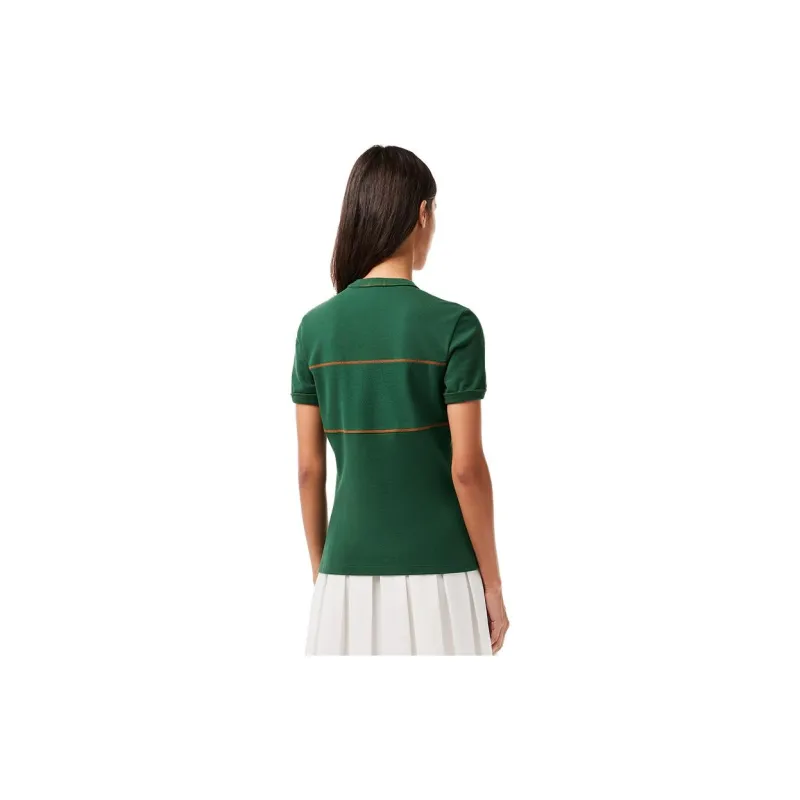 LACOSTE T Shirts Women's Crocodile Green-2