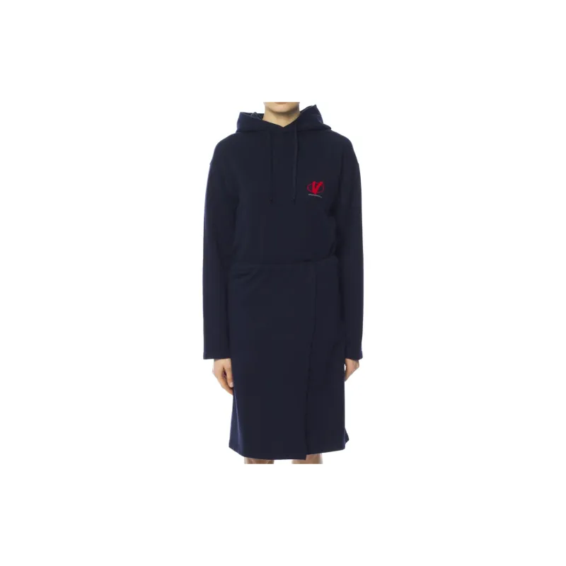 Vetements Long Sleeved Dresses Women's Marine Blue-2