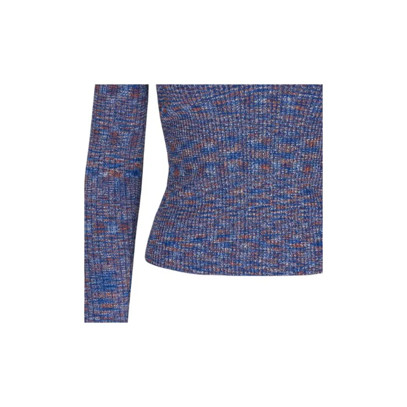 VERONICA BEARD Mélang-effect Ribbed-knit Top-2