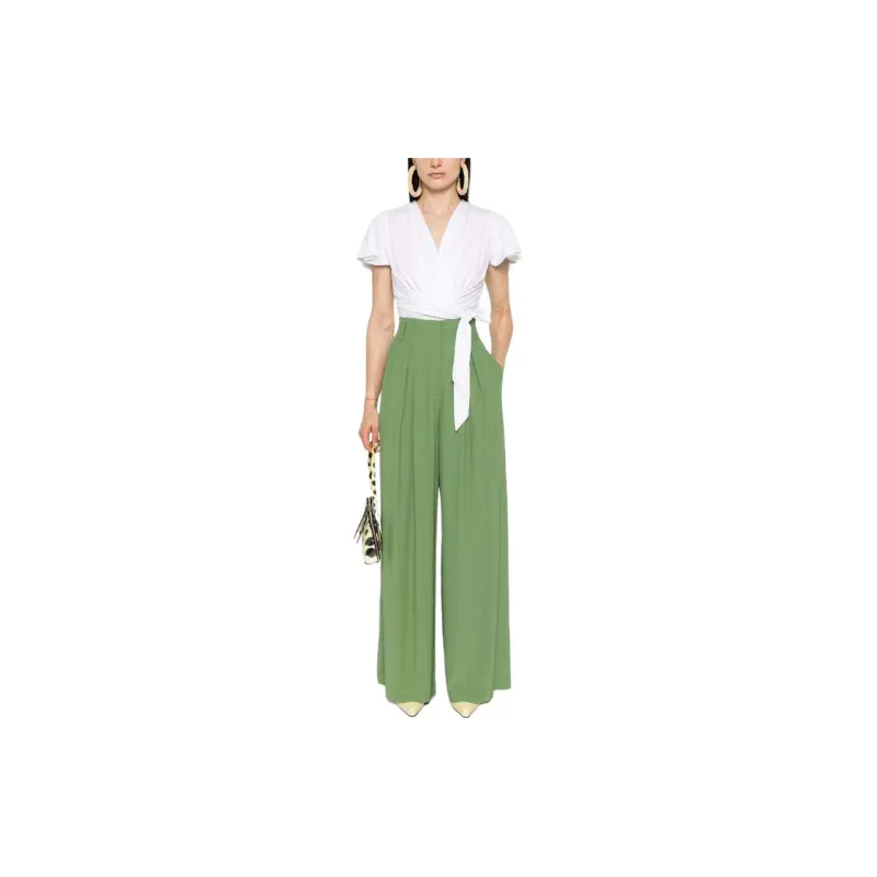 DVF Diane Von Furstenberg SS24 Casual Pants Women's Army Green-3