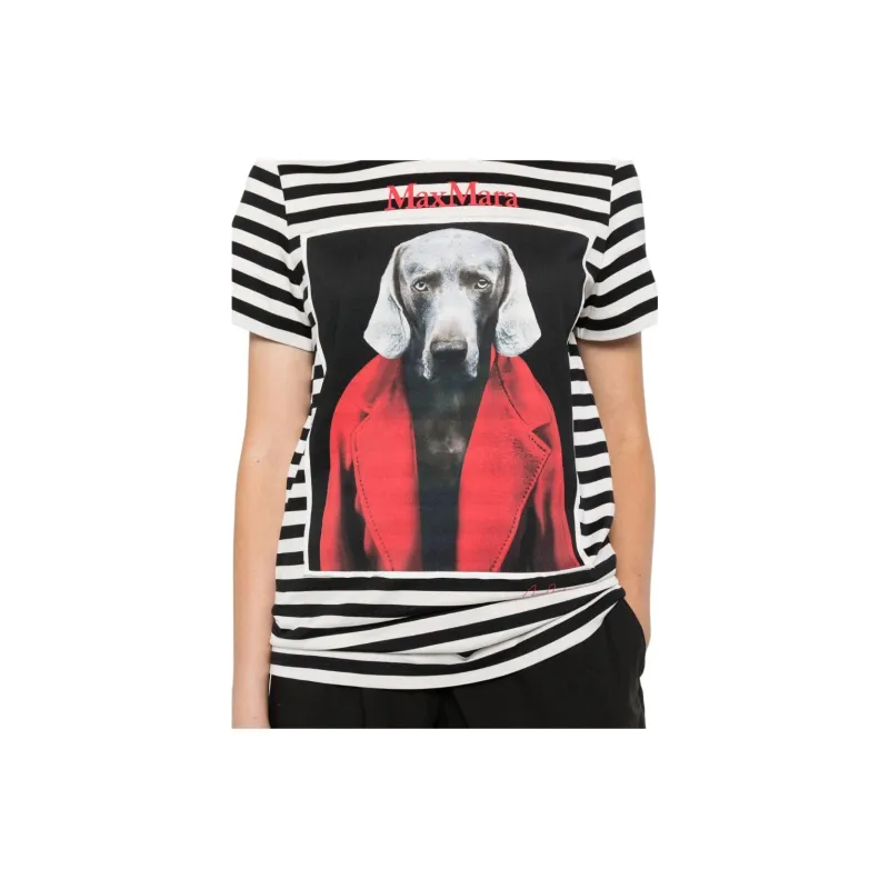MaxMara Rosso Striped T shirt-4