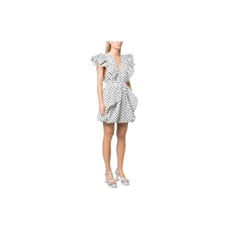 PHILOSOPHY DI LORENZO SERAFINI Floral Printed V Neck Dress-3