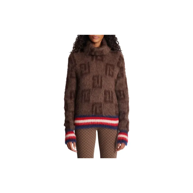 BALMAIN Monogram print Striped Jumper-5