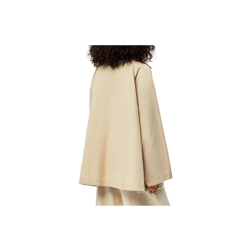 LOEWE Trapeze Peacoat Leather Collar 'Desert'-2