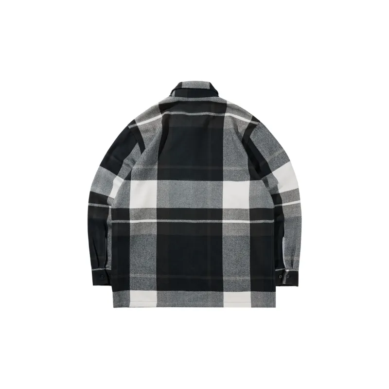 HLA Brushed Plaid Warm Casual Long Sleeved Shirt Men's-1