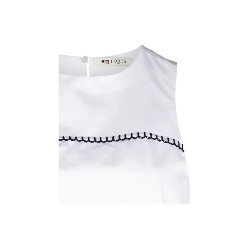 Ports 1961 Plein Air Sleeveless Cotton Blouse-2