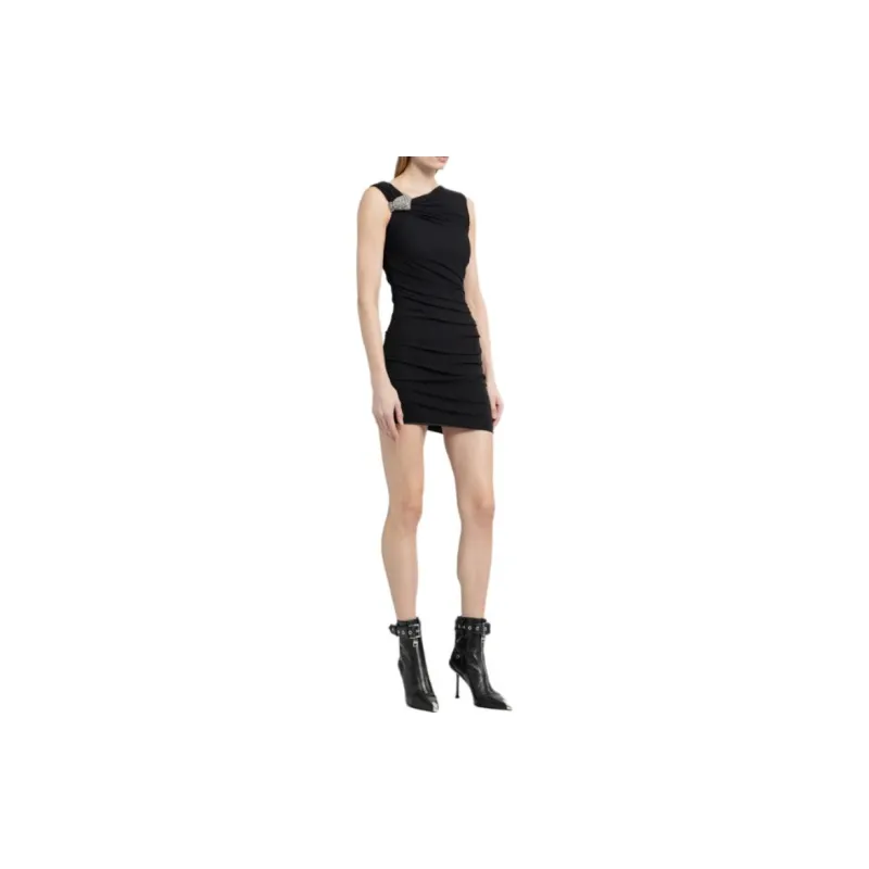 Alexander McQueen Asymmetric Knot Embellished Mini Dress-3
