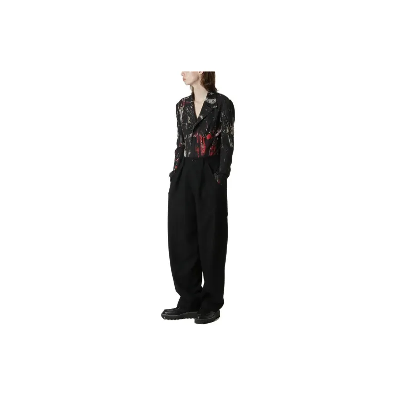Yohji Yamamoto Graphic print Zipped Blazer-3