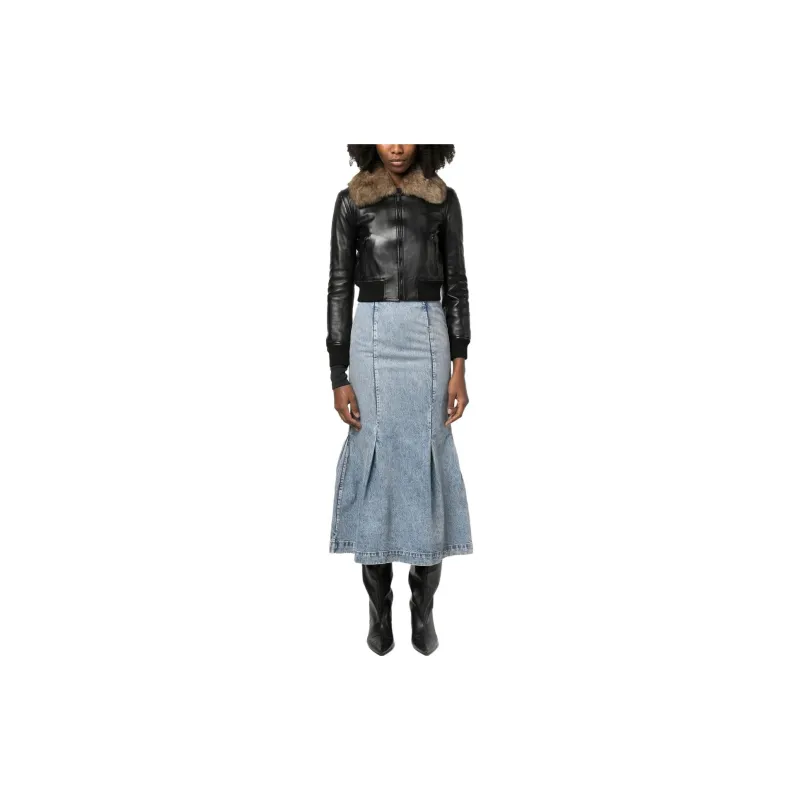 KHAITE Levine Denim Skirt-1
