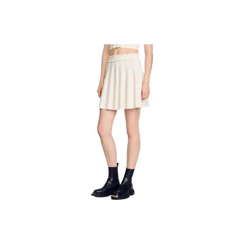 Sandro Ribbed knit A line Skirt-3