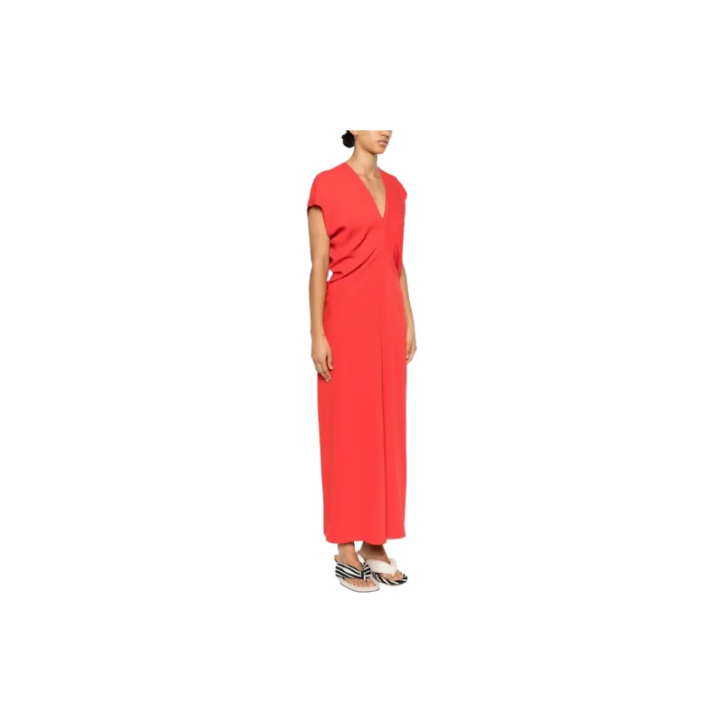 PAROSH SS24 Short Sleeved Dress Women's Red-4