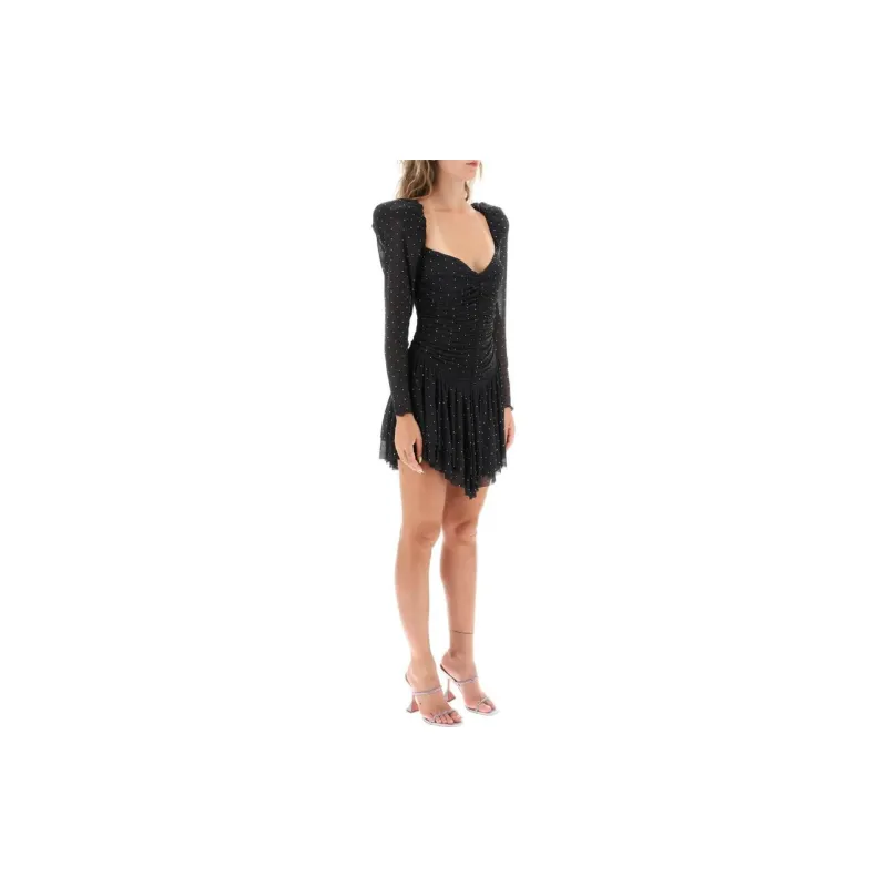 Rotate Rhinestone-embellished Mesh Dress-3