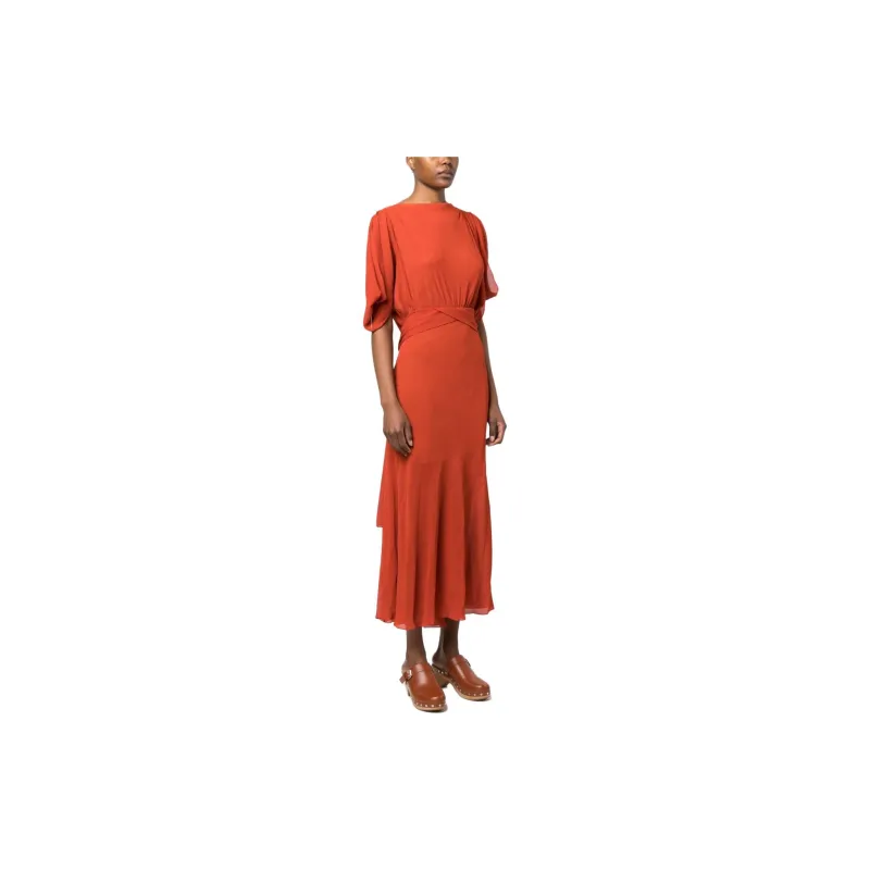Petar Petrov Short-Sleeved Dresses Women's Carrot Orange-2