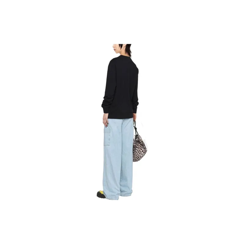 MSGM Logo Embroidered Crewneck Sweatshirt-1