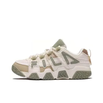 FILA FUSION BARRICADE Puffy Shoes Anti Slip Wear Resistant Low Top Casual Shoes Women's White Green