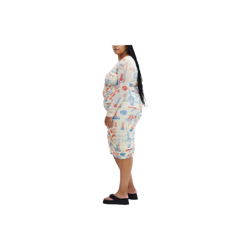 GANNI Long-Sleeved Dresses Women's White-4