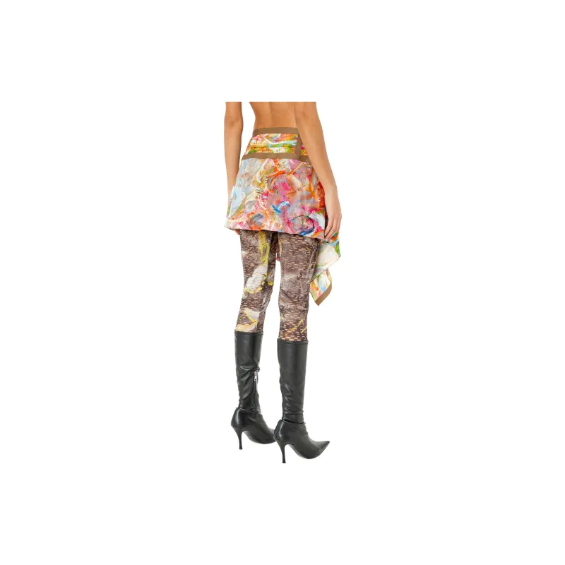 DIESEL Casual Short Skirts Women's Brown/Red-2