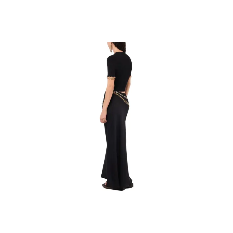 Paco Rabanne Charm-Trim Short Sleeved Cropped T-Shirt-3