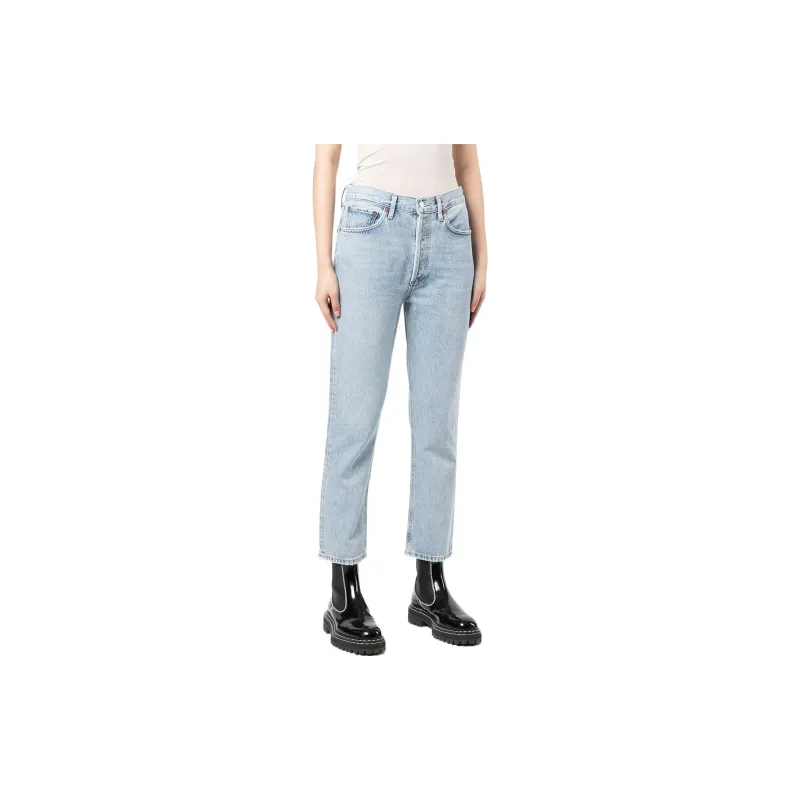 AGOLDE Riley Cropped Straight-leg Jeans-2